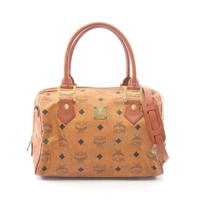 エム・シー・エム MCM ヴィセトス 2WAY ハンドバッグ バッグ PVCコーティングキャンバス レザー レディース ブラウン系 【中古】