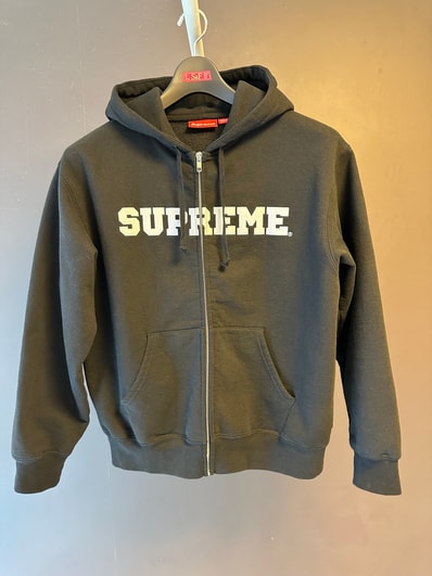 Supreme Collegiate Applique Zip Up Hooded Sweatshirt "Black"