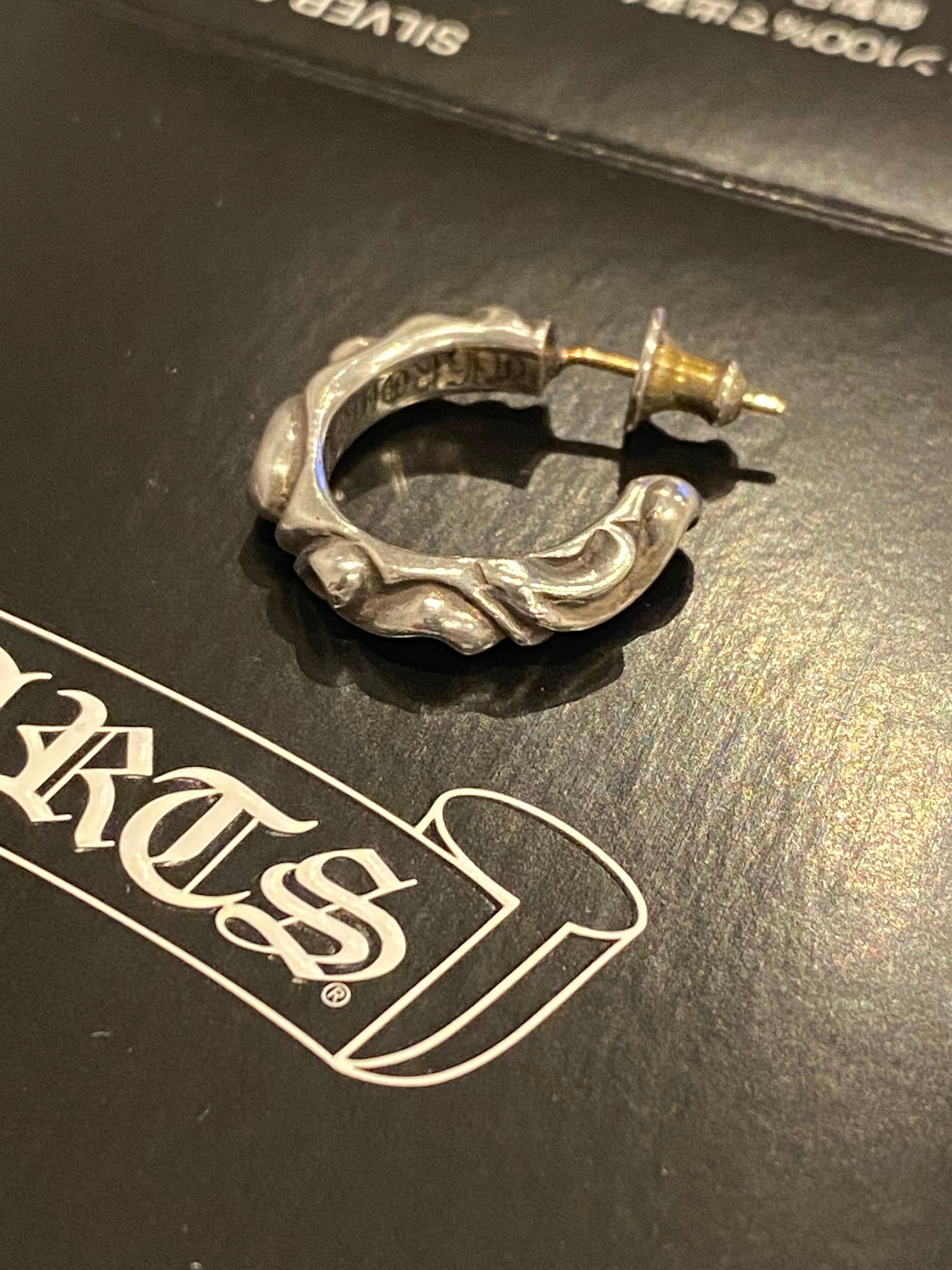 Chrome Hearts Hoop Scroll S Earrings "Silver"