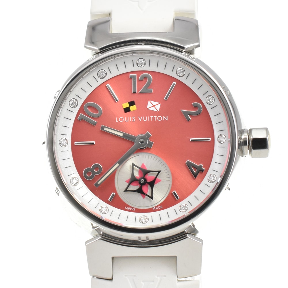 ルイ・ヴィトン LOUIS VUITTON Q1M02 タンブール ラブリーカップ 12P ダイヤモンド クォーツ レディース 美品 箱付き Q#146506