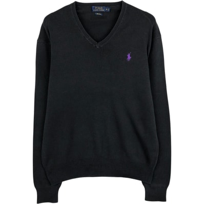 古着 ラルフローレン Ralph Lauren POLO RALPH LAUREN Vネック コットンニットセーター メンズM相当/eaa617958