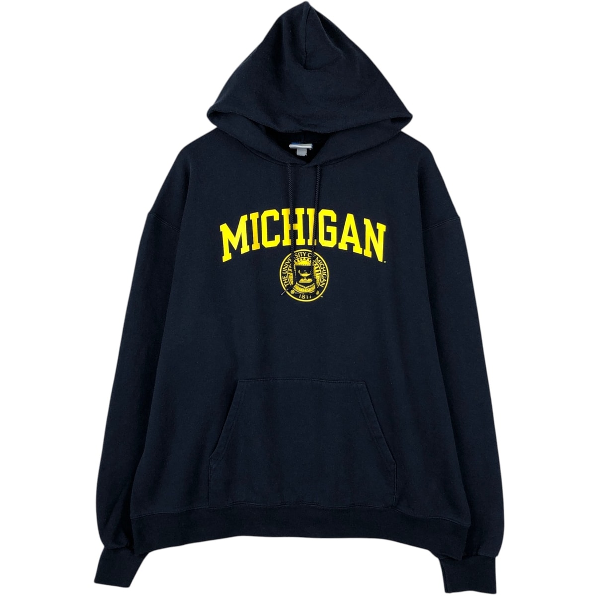 古着 00年代 チャンピオン Champion ECO FLEECE MICHIGAN ミシガン大学 カレッジ スウェットプルオーバーパーカー メンズXL相当/eaa645431