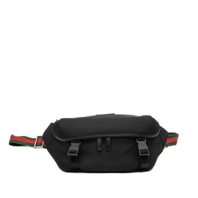 グッチ シェリーライン ボディバッグ ショルダーバッグ 斜め掛け 353409 ブラック キャンバス メンズ GUCCI 中古