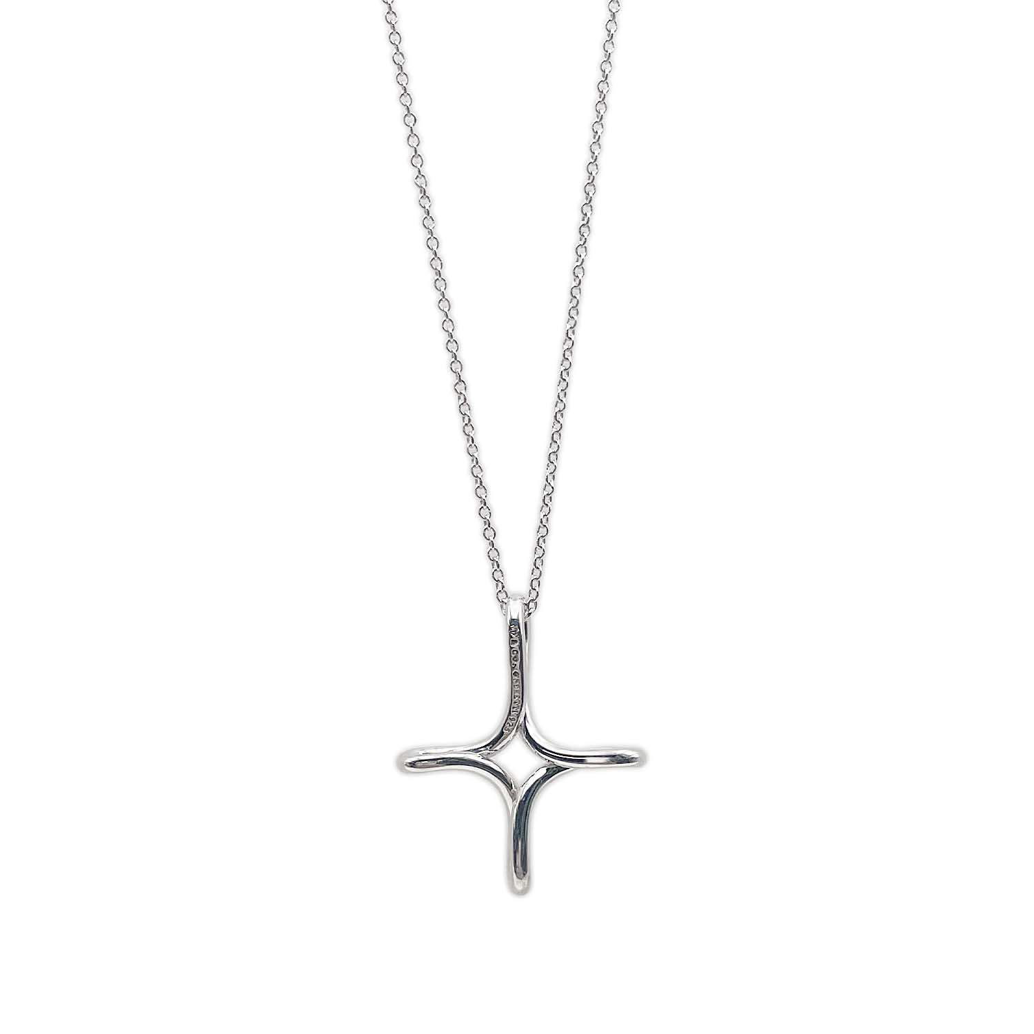 TIFFANY&Co. ティファニー インフィニティクロス エルサ・ペレッティ ネックレス
 ペンダント ロザリオ SV925 シルバー 新品仕上済 ユニセックス
 【中古】