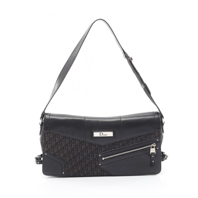 ディオール Dior トロッター ストリートシック ショルダーバッグ バッグ キャンバス レザー レディース ブラック系 / ベージュ系 【中古】