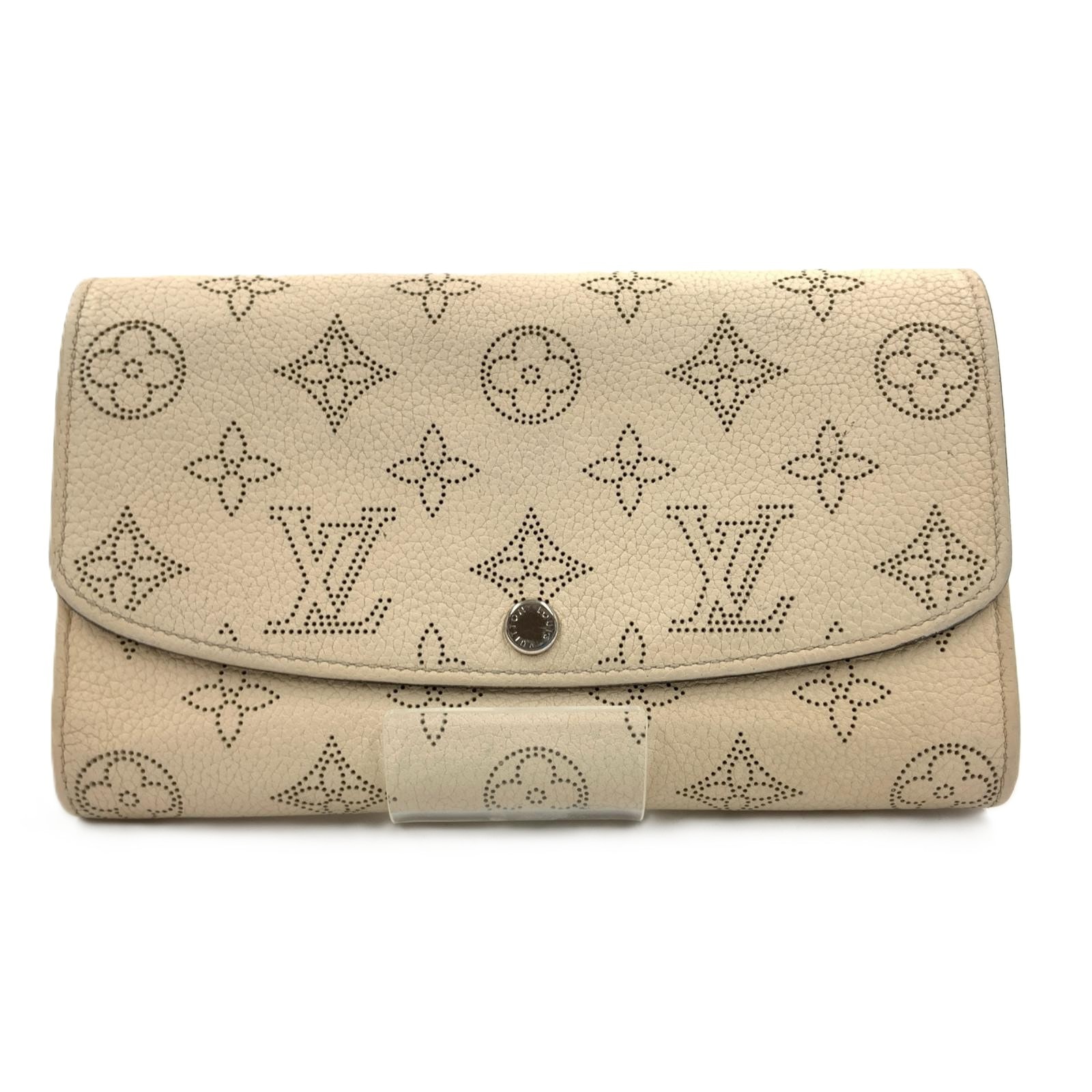 LOUIS VUITTON ルイヴィトン マヒナ ポルトフォイユ イリス 二つ折り長財布 M60177 アイボリー 現状渡し