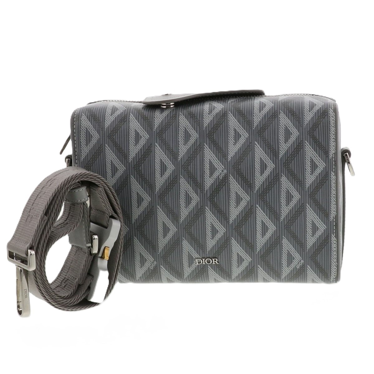 【値下げ】 Dior ディオール ランゴ22 CDダイヤモンド ショルダーバッグ ショルダーバッグ 1ADPO249CDP PVC グレー  レディース【中古】