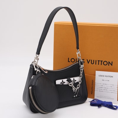 美品 LOUIS VUITTON ルイ・ヴィトン エピ マレリーニ ノワール M20998 ハンドバッグ ブラック ホワイト レザー レディース