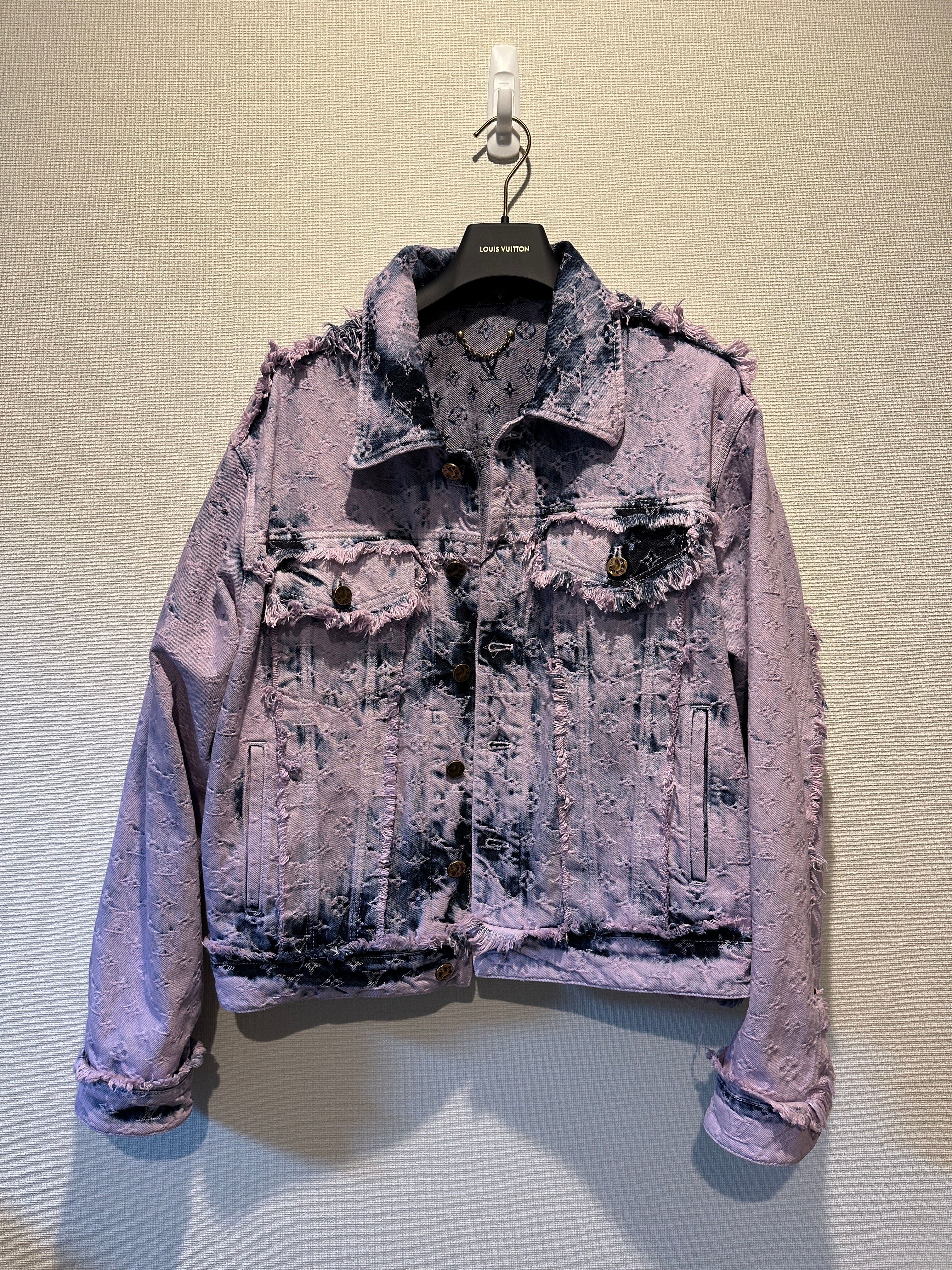 フリンジモノグラムボーイフッドデニムジャケット