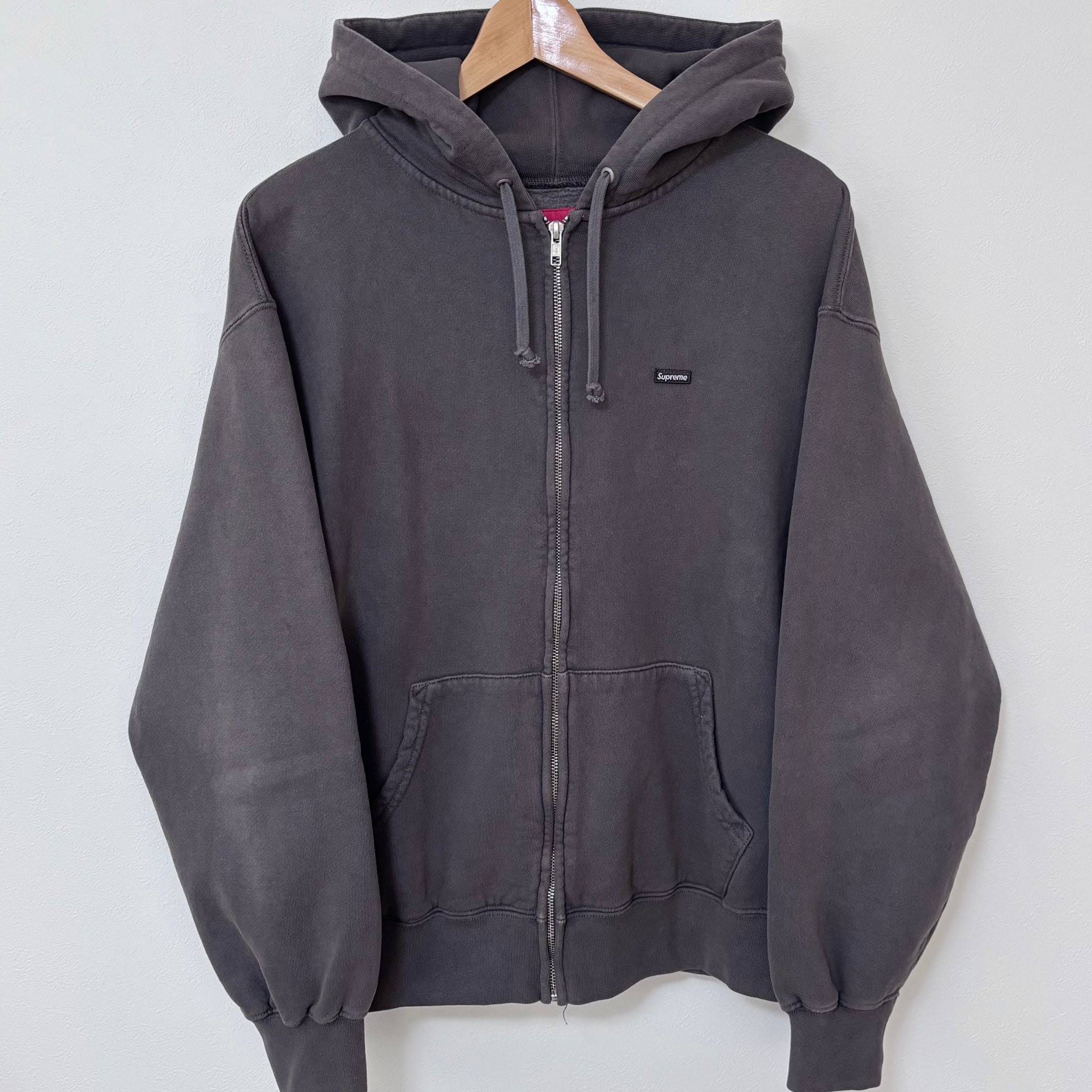Supreme Overdyed Small Box Zip Up Hooded Sweatshirt "Black"