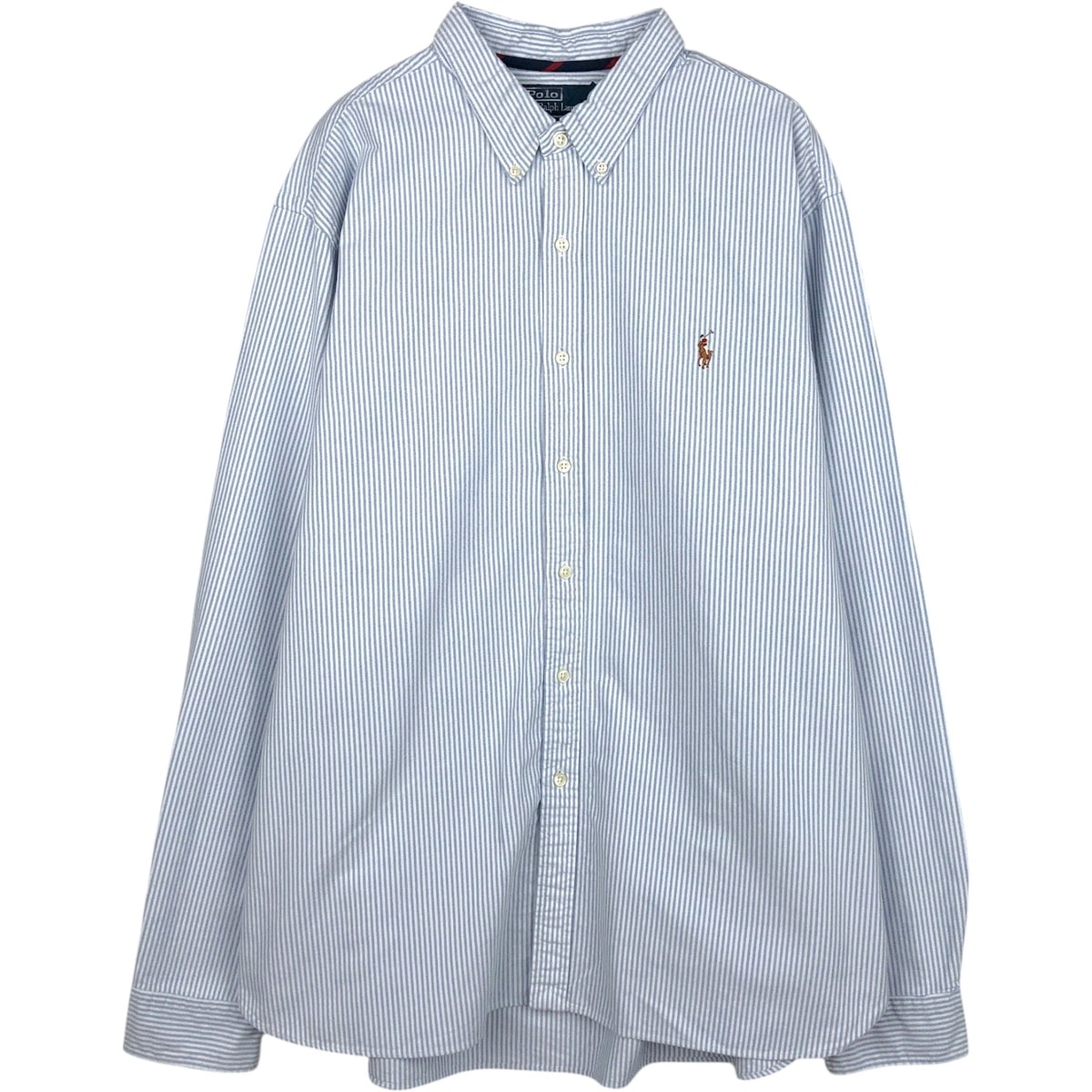 古着 ラルフローレン Ralph Lauren POLO by Ralph Lauren SLIM FIT 長袖 ボタンダウンストライプシャツ メンズXXL相当/eaa659226