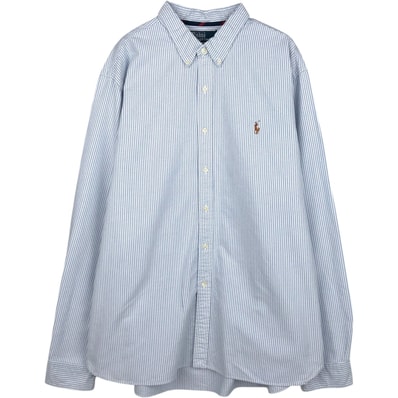 古着 ラルフローレン Ralph Lauren POLO by Ralph Lauren SLIM FIT 長袖 ボタンダウンストライプシャツ メンズXXL相当/eaa659226