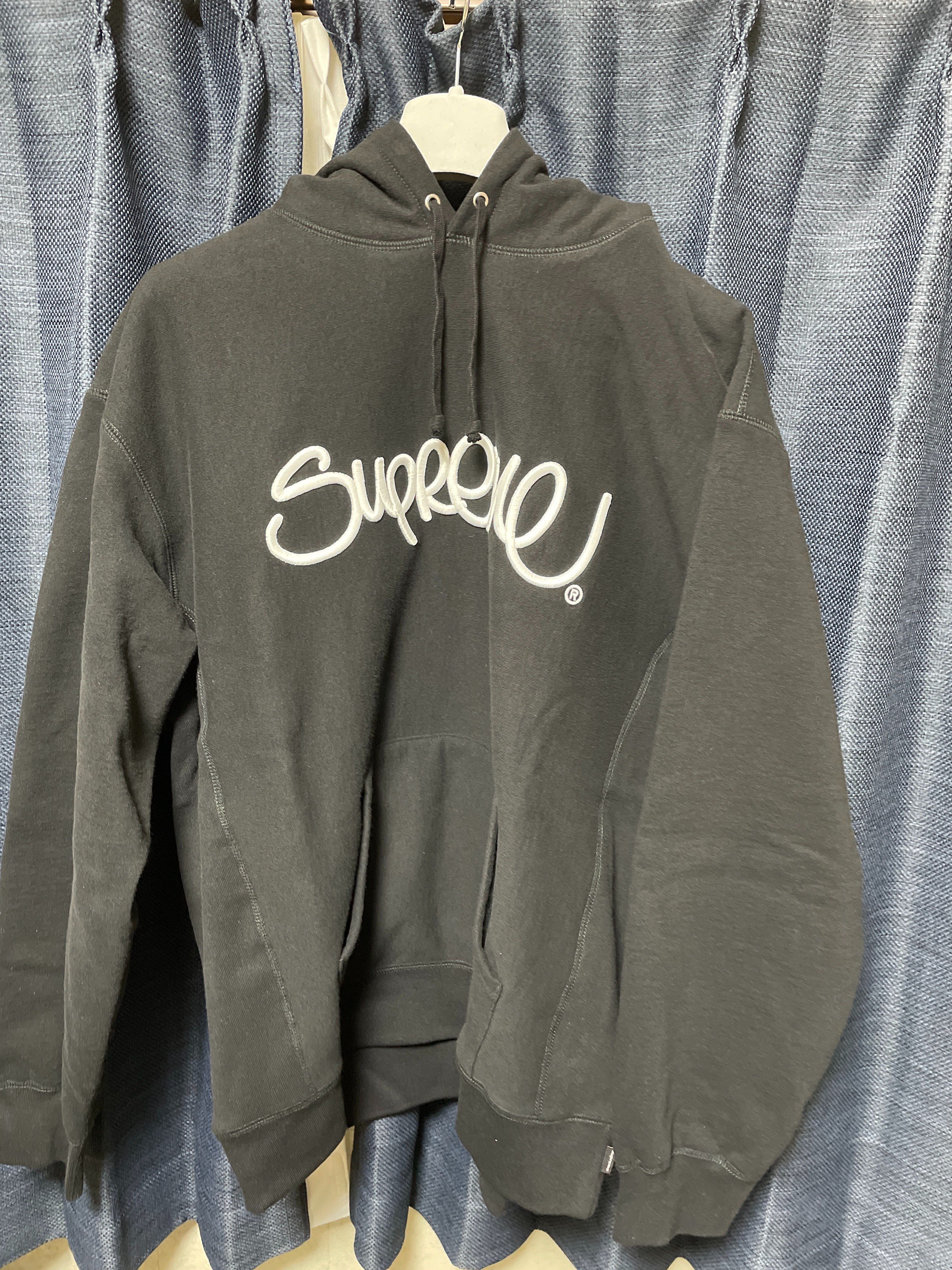 Supreme Raised Handstyle Hooded Sweatshirt "Black"
