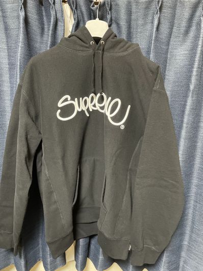 Supreme Raised Handstyle Hooded Sweatshirt "Black"