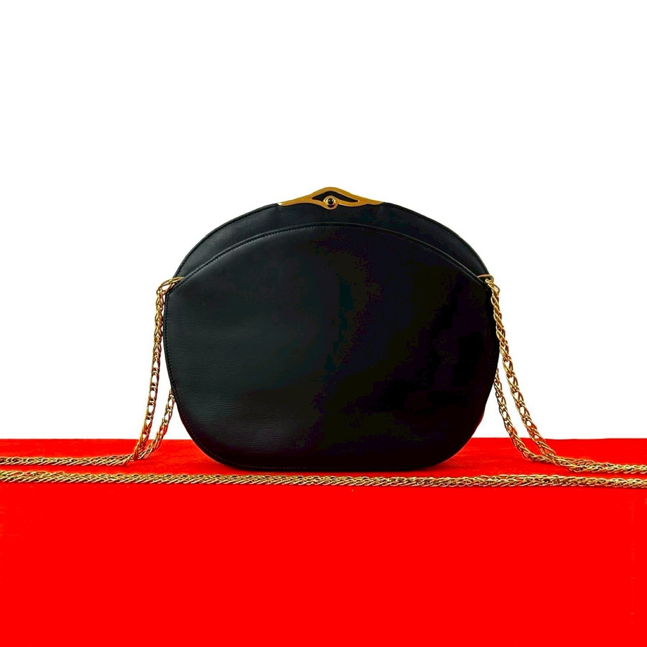 CARTIER カルティエ サファイアライン レザー ショルダーバッグ ネイビー
 21268