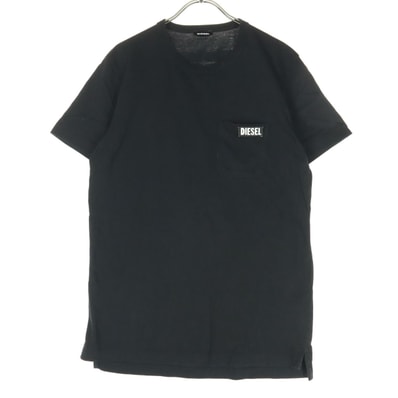 DIESEL ディーゼル ワンポイントロゴ 半袖 Tシャツ S ブラック