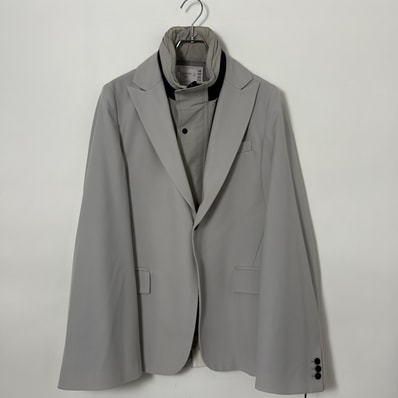 Sacai 22SS Suiting Mix Cape Blazer gray