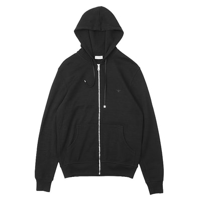 ディオール BEE エンブロイダリー 刺繍 鹿の子 ジップアップ フーディー パーカー メンズ ブラック 50 Dior