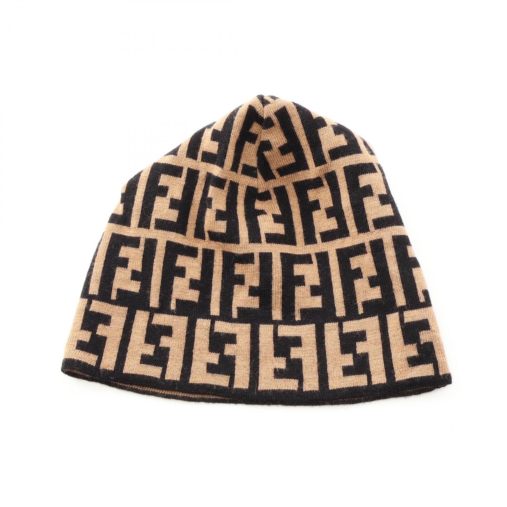 FENDI フェンディ ニットキャップ C (やや傷や汚れあり)】フェンディ FENDI ズッカ ニットキャップ 帽子