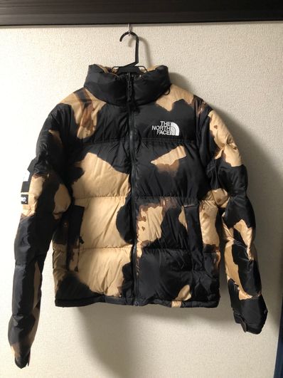 Supreme x The North Face Bleached Denim Print Nuptse Jacket "Black"