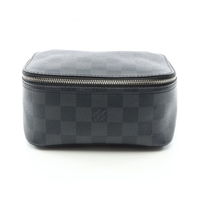 ルイ・ヴィトン LOUIS VUITTON キューブ ドゥ ランジュモン PM ポーチ バッグ レザー PVC ダミエ・グラフィット メンズ ブラック系 N40181 【中古】