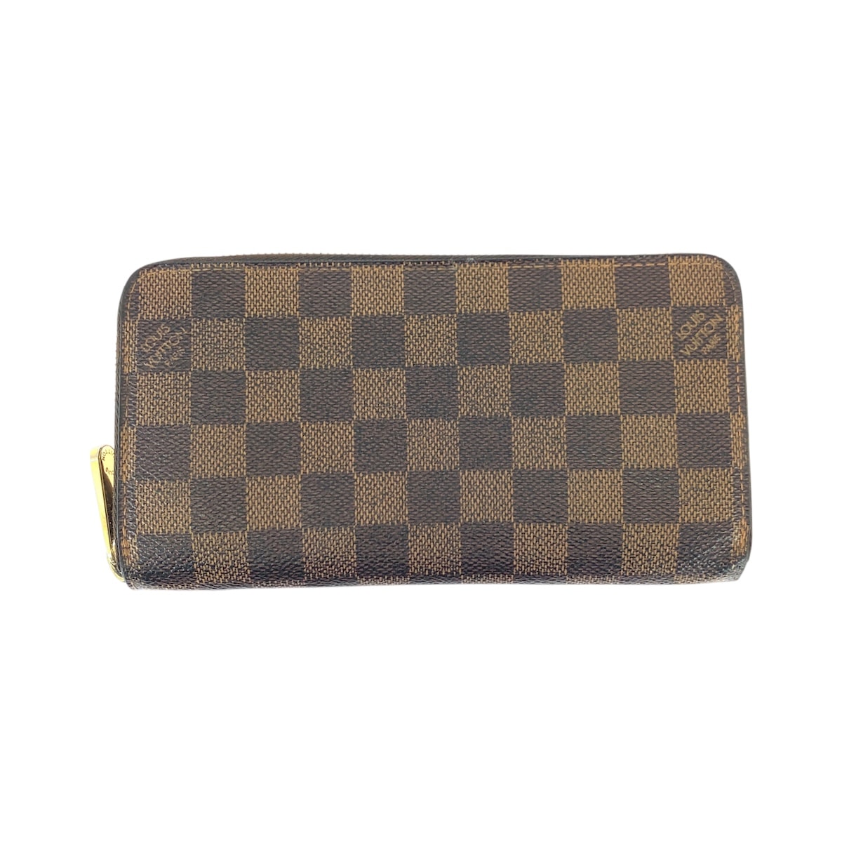美品 LOUIS VUITTON ルイヴィトン ダミエ ジッピーウォレット ブラウン ゴールド金具 PVC 長財布 ラウンドファスナー 600164 【中古】