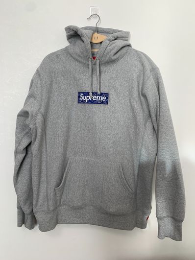 Supreme Bandana Box Logo Hooded Sweatshirt "Grey"