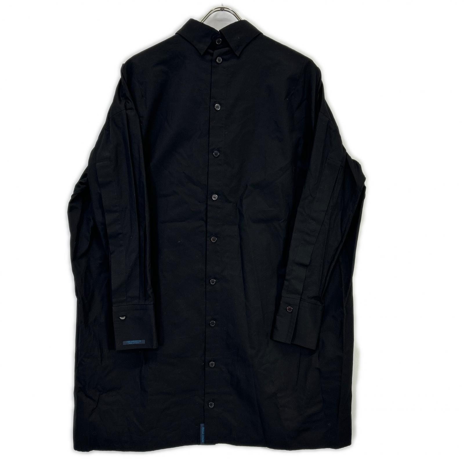 レギュレーション ヨウジヤマモト FJ-B53-001 ブラック コットン 両面ボタンシャツ 2