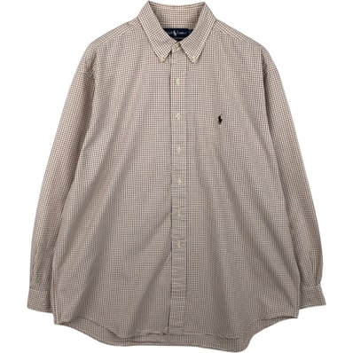 古着 ラルフローレン Ralph Lauren BLAKE 長袖 ボタンダウンチェックシャツ メンズXL相当/eaa621733