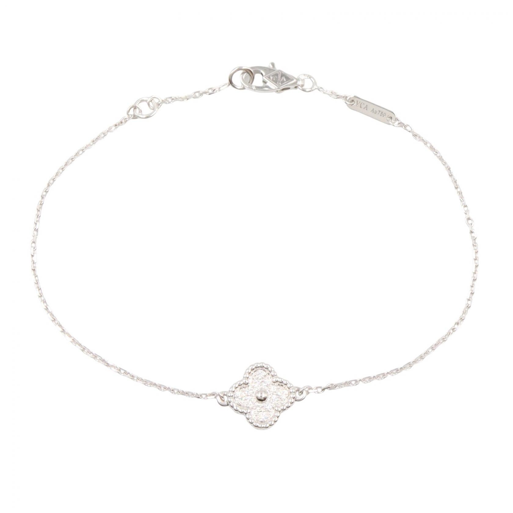 ヴァンクリーフ&アーペル Van Cleef & Arpels スウィートアルハンブラ ダイヤ ブレスレット ブレスレット アクセサリー K18WG(ホワイトゴールド) ダイヤモンド レディース シルバー系 / クリア系 VCARO85600