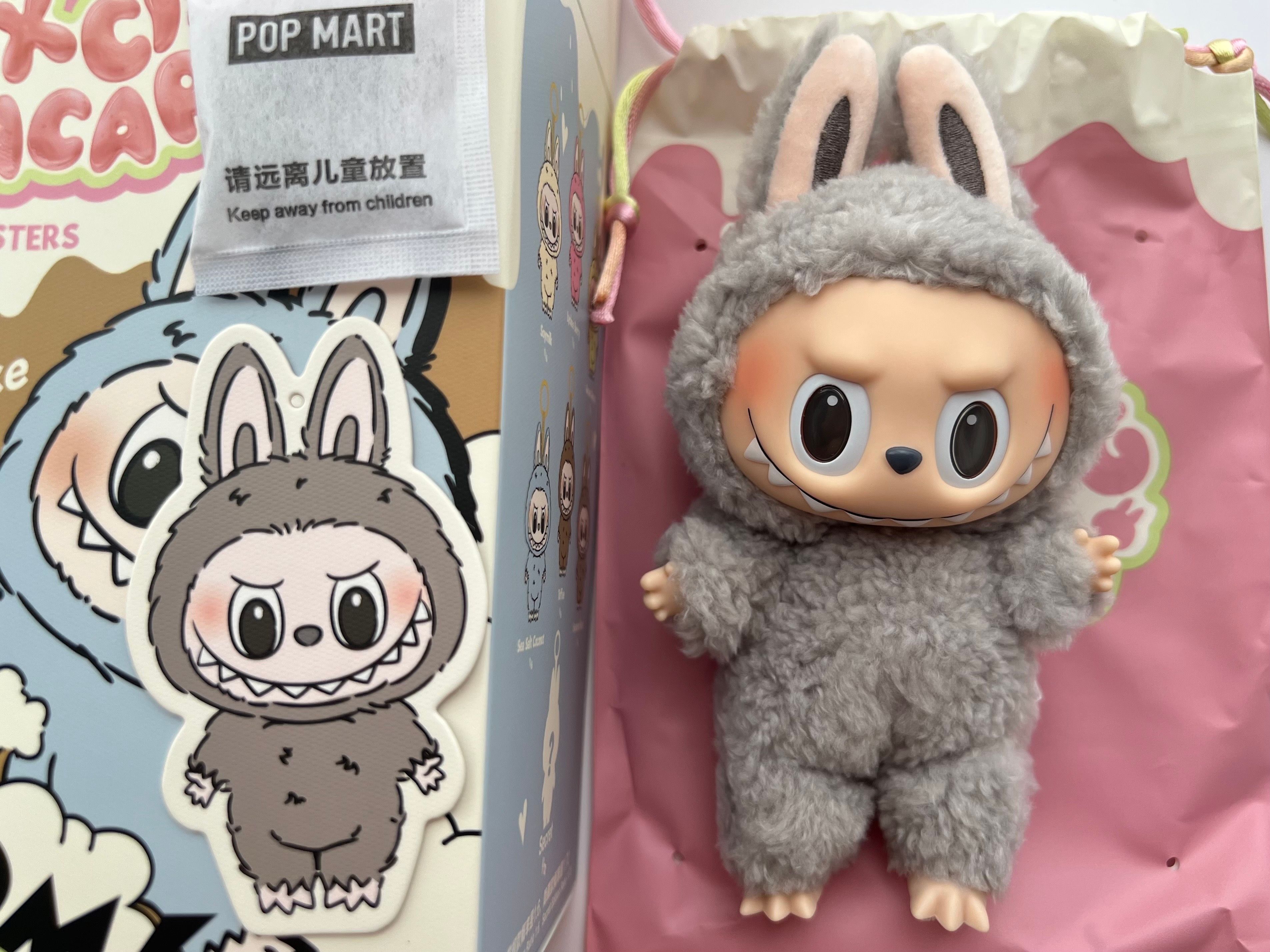 POP MART THE MONSTERS (LABUBU) Exciting Macaron Plush Series SESAME BEAN