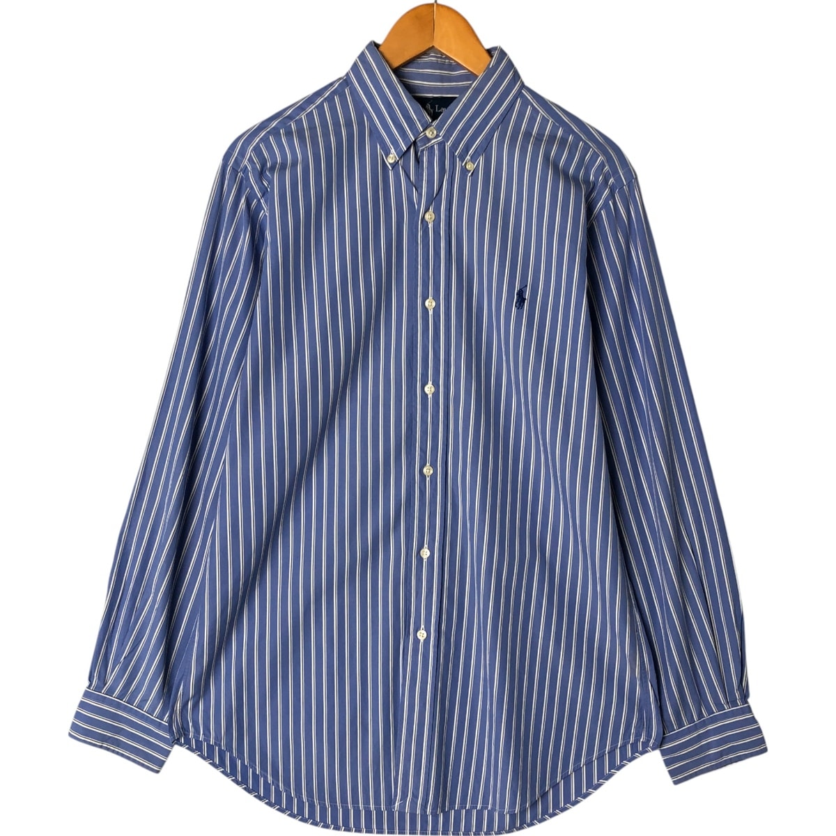 古着 ラルフローレン Ralph Lauren CLASSIC FIT マルチストライプ 長袖 ボタンダウンストライプシャツ メンズM相当/eaa551962