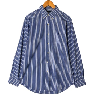 古着 ラルフローレン Ralph Lauren CLASSIC FIT マルチストライプ 長袖 ボタンダウンストライプシャツ メンズM相当/eaa551962