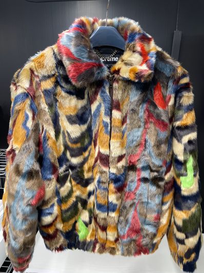 Supreme Multicolor Faux Fur Bomber Jacket "Multi"