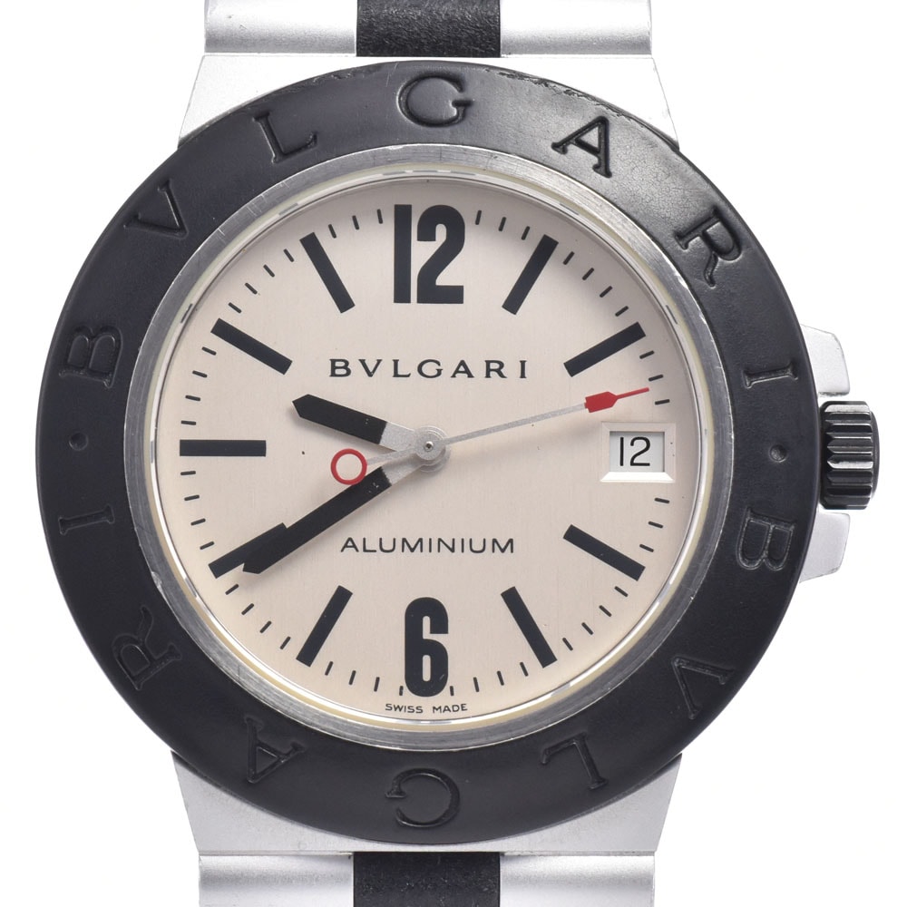 ベルト訳あり ブルガリ BVLGARI AL38A アルミニウム デイト シルバー 自動巻き メンズ 腕時計 C#149743