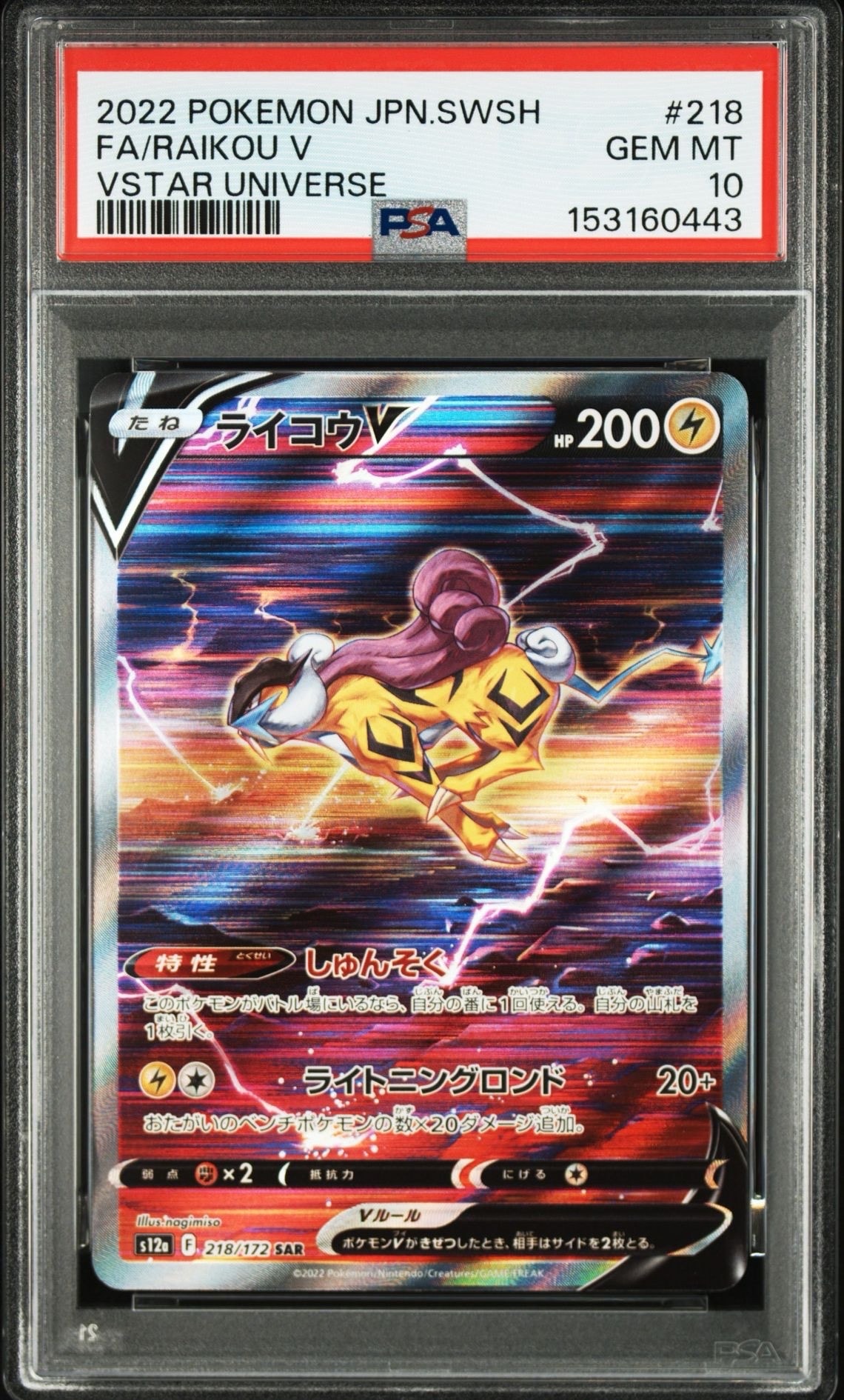 ライコウV SAR[s12a 218/172](ハイクラスパック「VSTARユニバース」)