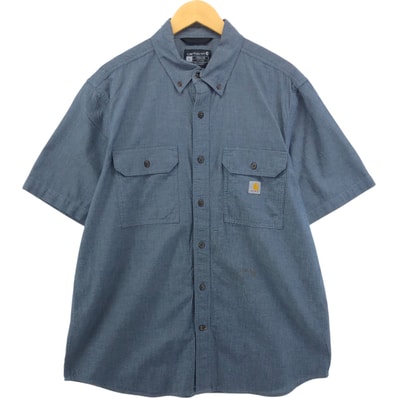 古着 カーハート Carhartt Loose Fit ボタンダウン 半袖 シャンブレーシャツ メンズL相当/eaa564074