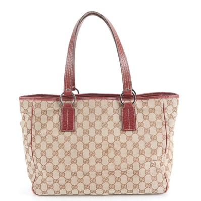 グッチ GGキャンバス 113017 トート バッグ レザー×キャンバス