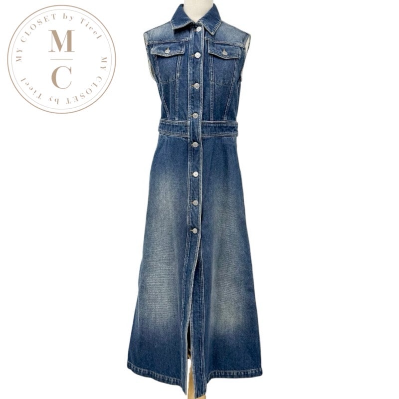 クリスチャンディオール CHRISTIAN DIOR ワンピース コットン ブルー デニム ドレス