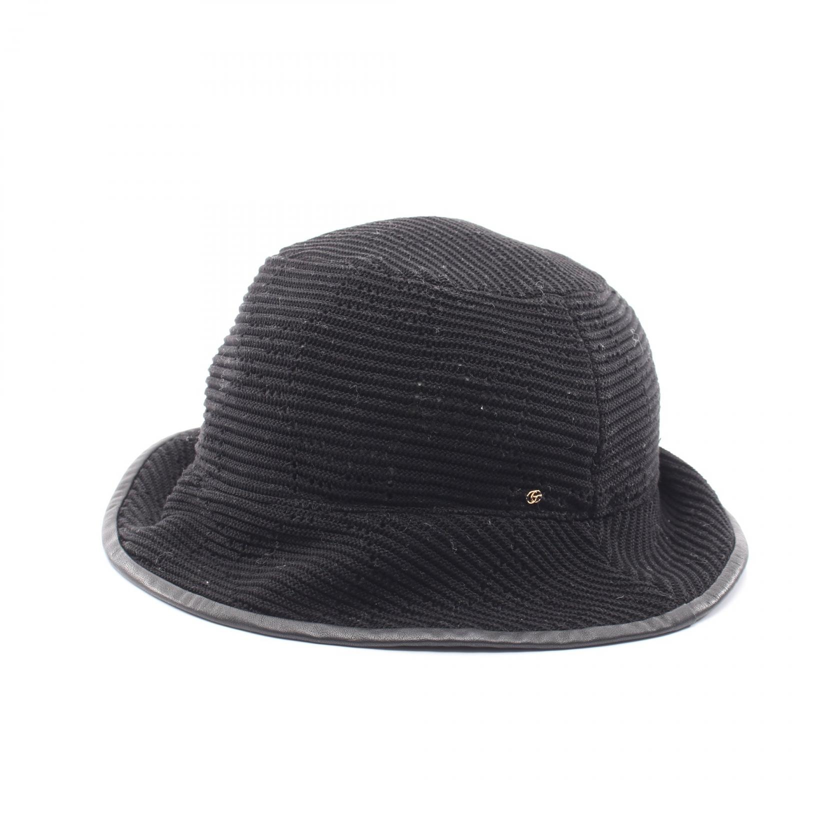 グッチ GUCCI GG柄 ニット ハット 帽子 コットン レディース ブラック系 656573 【中古】
