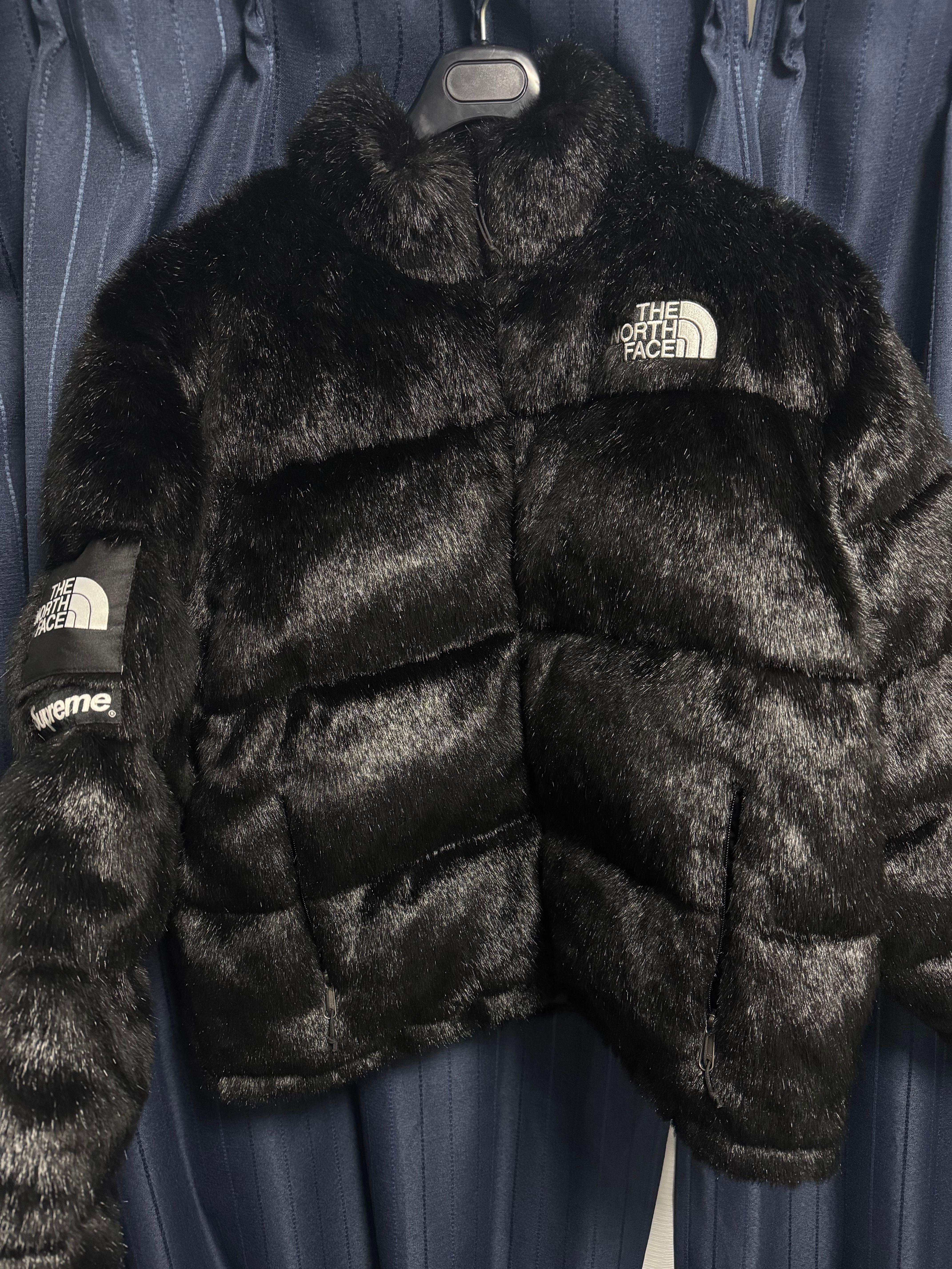 Supreme x The North Face Faux Fur Nuptse Jacket "Black"