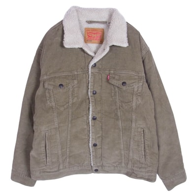 Levi's リーバイス ジャケット 101618 RELAXED リラックスド 内ボア コーデュロイ ジャケット ベージュ系 M【中古】