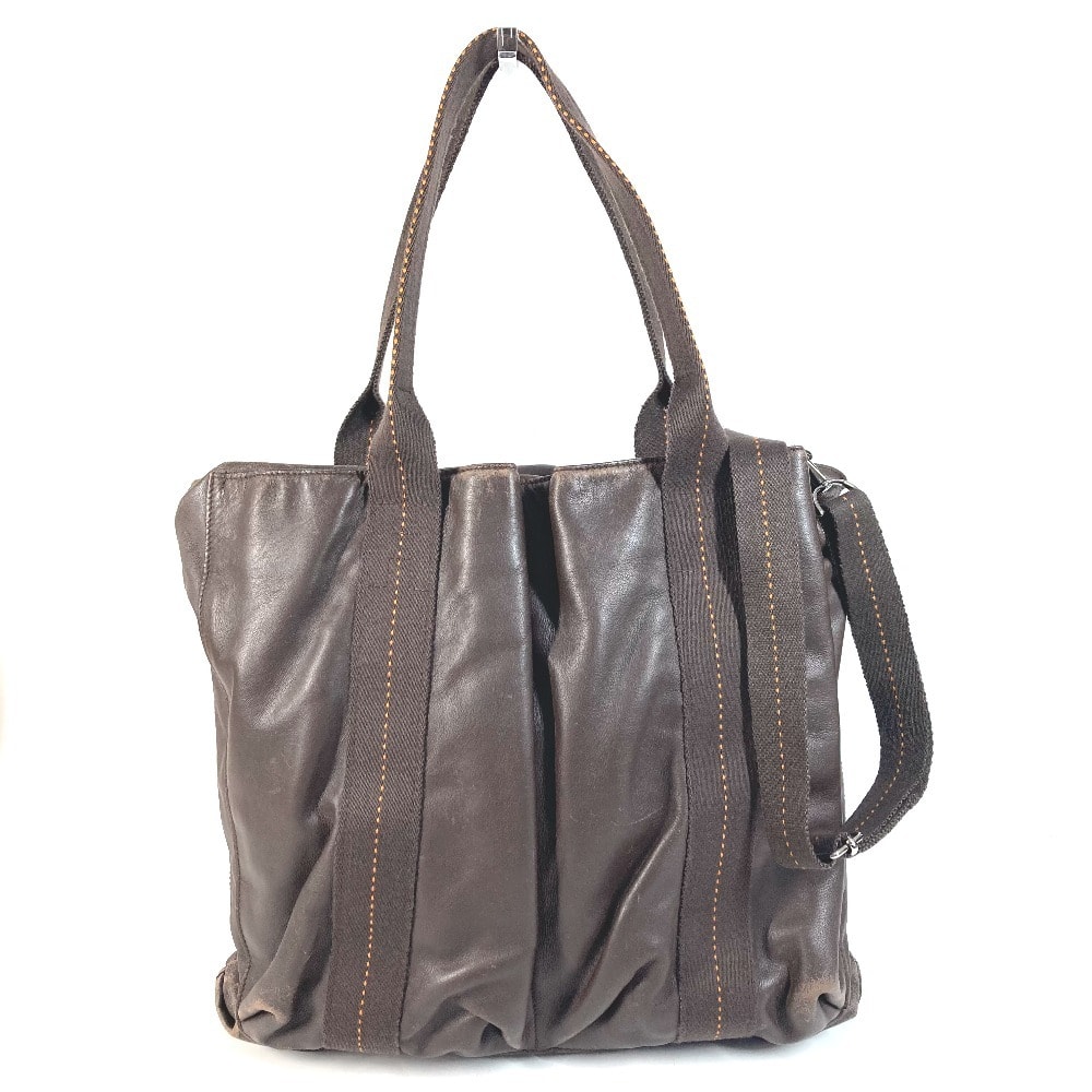 エルメス HERMES キャラバン ヴェルティカル MM 縦型 ハンドバッグ 斜め掛け トートバッグ カバン 2WAYバッグ ショルダーバッグ レザー ブラウン