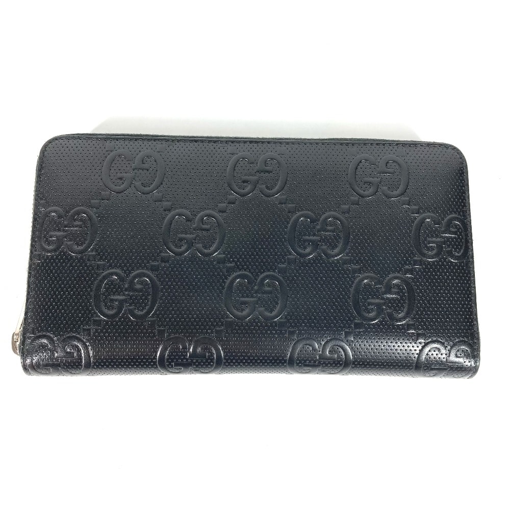 グッチ GUCCI トラベルケース 625563 GGエンボス ロングウォレット オーガナイザー ラウンドファスナー 財布 長財布 ウォレット ロングウォレット 長財布 レザー ブラック