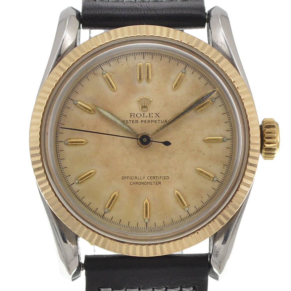 ロレックス ROLEX 5018 ヴィンテージ オイスターパーペチュアル バブルバック ボンベイケース YGベゼル 自動巻き メンズ Z#150262