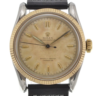 ロレックス ROLEX 5018 ヴィンテージ オイスターパーペチュアル バブルバック ボンベイケース YGベゼル 自動巻き メンズ Z#150262