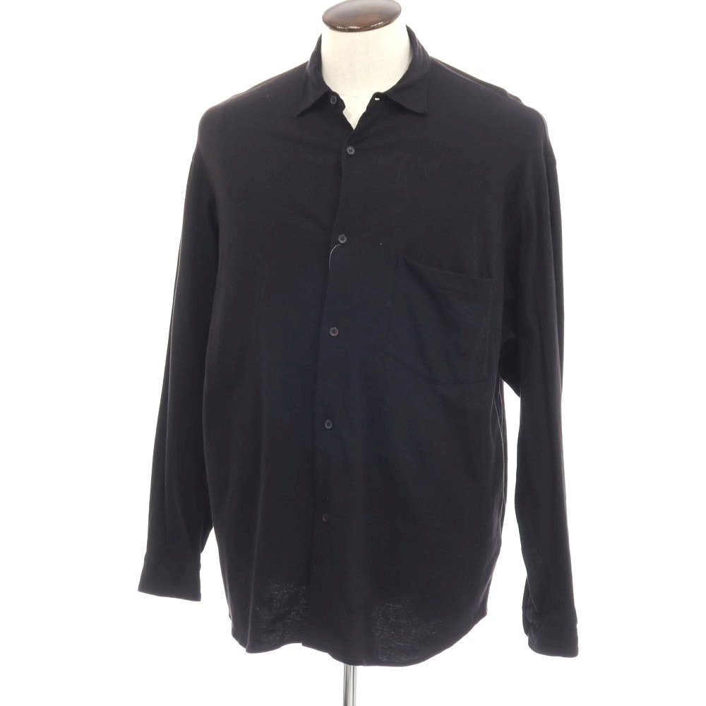 【中古】コモリ COMOLI コットン ジャージー カジュアルシャツ ブラック【サイズ3】【メンズ】