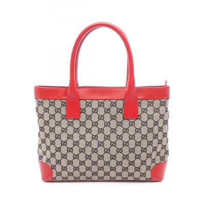 グッチ GUCCI GGキャンバス トートバッグ バッグ キャンバス レザー レディース ベージュ系 / ブラック系 / レッド系 002 1119 【中古】