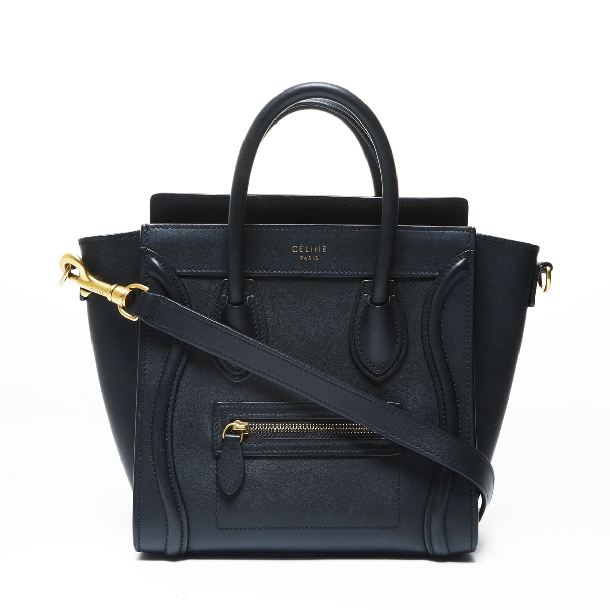 セリーヌ CELINE ラゲージ マイクロショッパー ショルダーバッグ【中古】