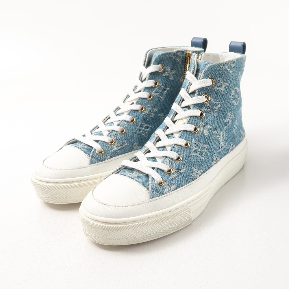 LOUIS VUITTON ルイ・ヴィトン ステラーライン スニーカー サイズ36.5 ハイカット デニム モノグラム【おすすめ】 イタリア製 ブランド古着【中古】20251124/RA6412